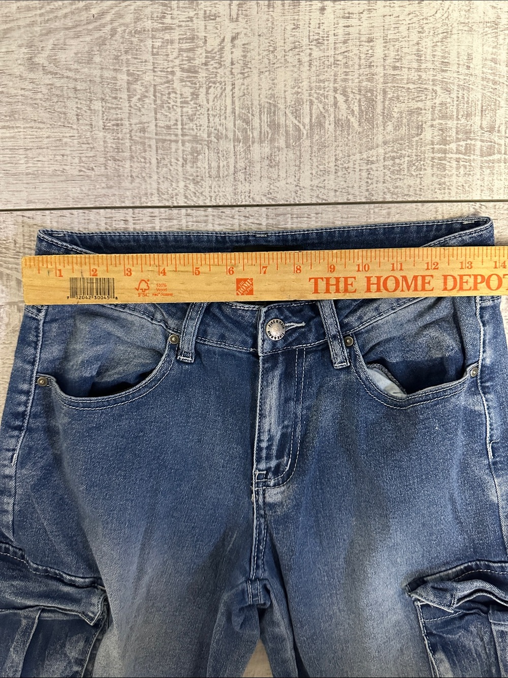 Y2K- Wide-Leg Cargo Jeans for Women - Blue - Picture 5 of 11